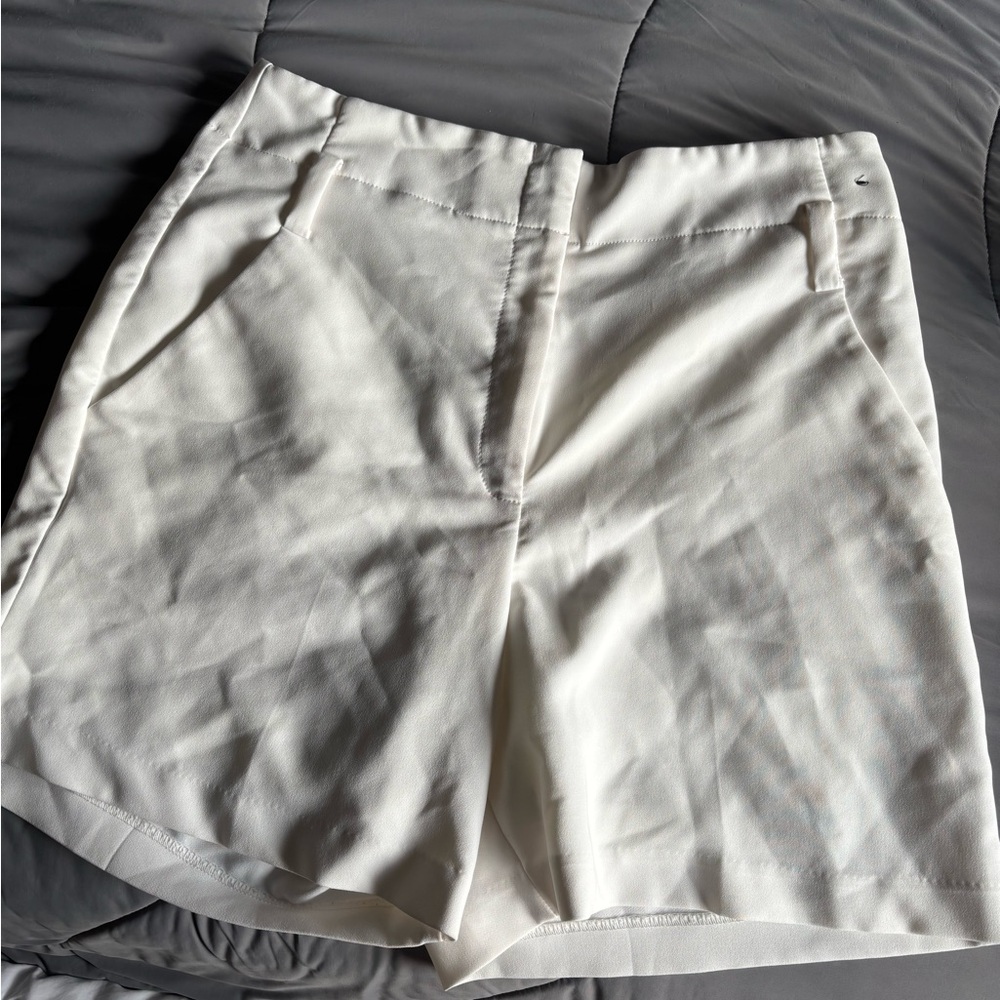 High Waist White Shorts with Tailored Fit